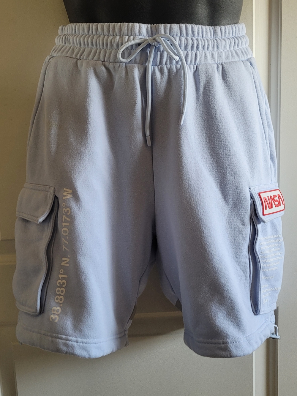 H&M Pale Blue Cargo Drawstring Men's Shorts
